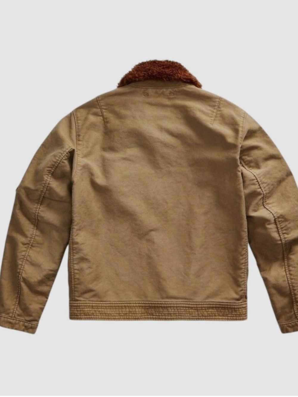RRL Ralph Lauren Clayworth Jungle Flight Jacket L Khaki Shearling Style Collar M - Picture 10 of 14